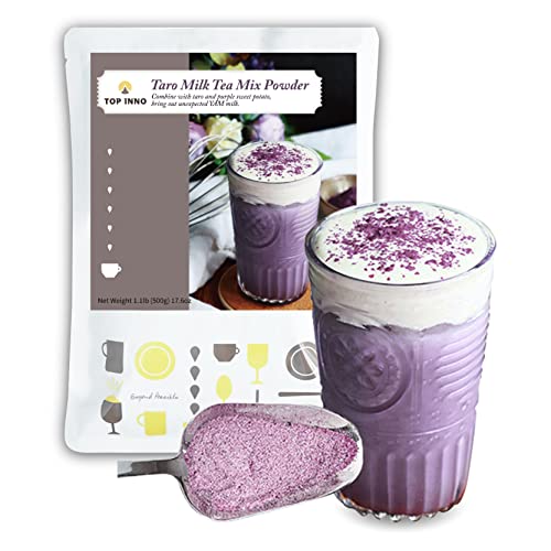 Top Inno Taro Milk Tea Powder For Boba Tea Kit, Bubble Milk Tea, Instant Taro Powder For Boba, Taro Tea Mix, Instant Boba Pearls, Bubble Tea Powder - 1.1lb 500g 17.6oz