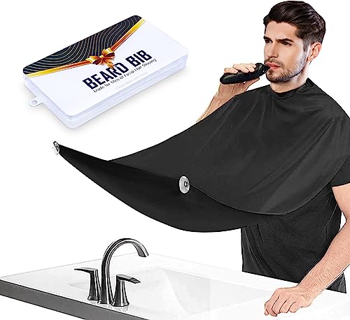 PLACHIDAY Beard Bib Beard Apron, Beard Gather，Shaving and Trimming, Non-Stick Grooming Cloth with 2 Suction Cups, Best Gifts for Men,Valentine's Day Gift