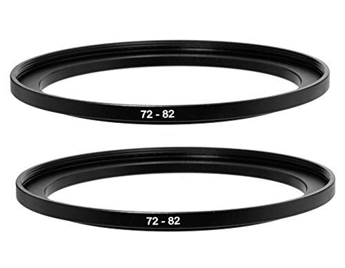 (2 Pcs) 72-82MM Step-Up Ring Adapter, 72mm to 82mm Step Up Filter Ring, 72mm Male 82mm Female Stepping Up Ring for DSLR Camera Lens and ND UV CPL Infrared Filters