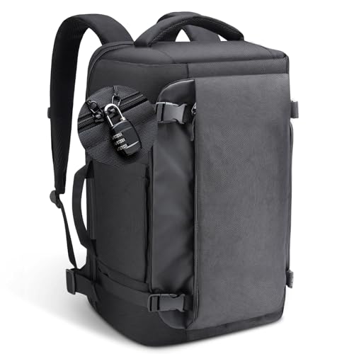 GDNasist Travel Backpack 40L for Men and Women, TSA Friendly Flight Approved Carry On Luggage Fits 17.3 Inch Laptop, Water-Resistant Travel Essentials Daypack Business Weekender Bag