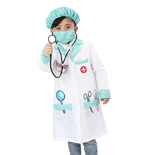 Wizland Child Role Play Costumes,Doctor Dress Up Playset Kits for Kids XS 3-5yrs