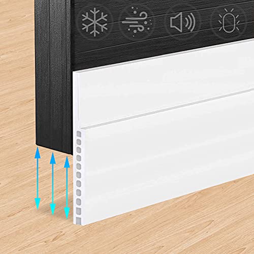Door Draft Stopper for Huge Gap，3' W x 39' L Adjustable Widened Under Door Seal for Exterior/Interior Doors，Under Door Draft Blocker Soundproof/Insulator Door Sweep Weather Stripping，1 Pack White
