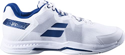 Babolat SFX 3 Men's All Court Tennis Shoes, White/Navy (US Men's Size 10)