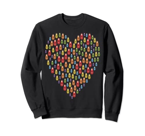 Colorful Matryoshka Doll Heart Design Sweatshirt