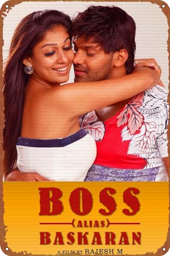 ZTLLFV Boss Engira Baskaran Tin logo retro poster restaurant wall decoration home door garden store bar coffee shop club logo gift 12 X 8 inches