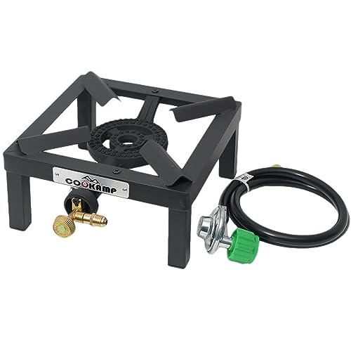 COOKAMP Propane Single Burner Angle Iron Camp Stove with CSA Listed Regulator and 4ft Hose (SA1200)