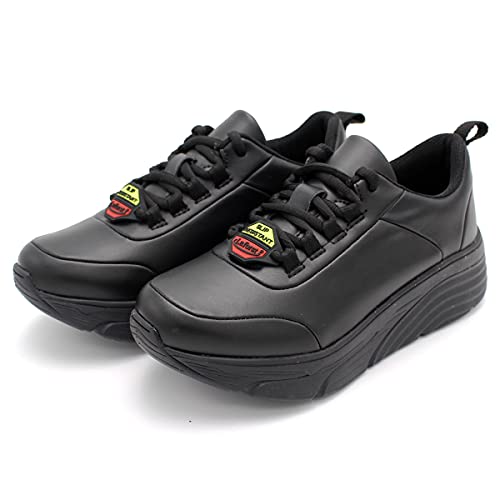 Laforst Womens Falcon Xtreme Comfort Work Non-Slip Sneaker +Free Socks Size 8 Black