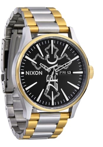 NIXON x 2PAC Sentry Stainless Steel Mens Analog Watch - Gold/Silver/Black