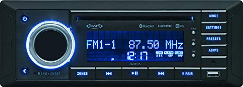 Jensen JWM72A 3-Speaker Zones Slimline DVD|USB|AUX|HDMI|App Ready Bluetooth Wallmount Stereo, Speaker Output 8X 6 Watt, Plays: CD/CD-R/CD-RW/DVD/DVD+R/DVD+RW/DVD-R/DVD-RW/MP3/WMA/JPEG