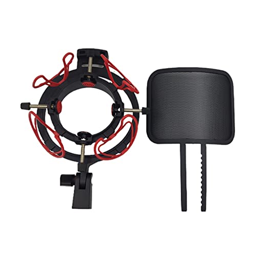 N/A 25-60mm Universal Shockproof Frame Condenser Mount U47 Microphone Shock Mount U87 Spray Windscreen Mesh Guard for (Color : White-Dinosaur Doodle4)