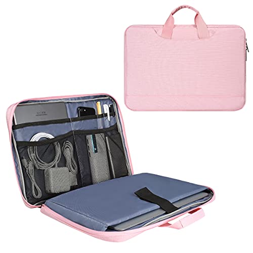 14 15 Inch Laptop Case Women Ladies Bag TSA Laptop Sleeve for MacBook Pro 14' M3/M2/M1, Dell XPS 15/Inspiron 14, Acer HP Lenovo Chromebook 14, Acer Swift 3 14, Lenovo Flex 5 14' Notebook Case Bag,Pink