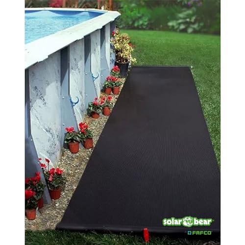 FAFCO Papa Bear Solar Pool Heater with Starter Kit and Built-in Manual Control Valve for Above-Ground Swimming Pools, Pumps, and Filters, Black