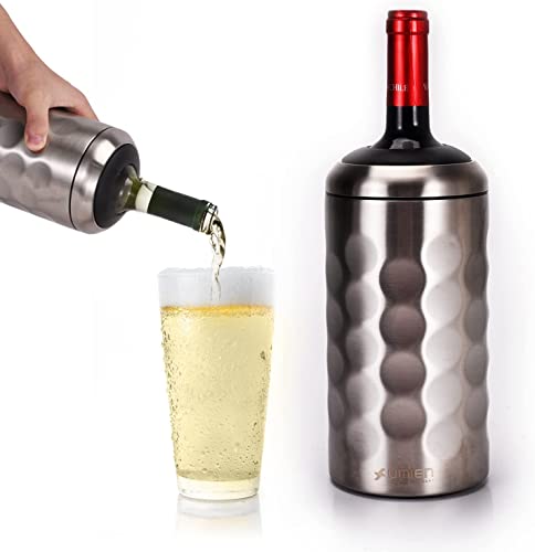 Wine Chiller - Premium Wine Bottle Chiller Double Walled, Vacuum Insulated Wine Cooler for Most 750mL Champagne and Wine Bottles - Iceless Wine Chiller with Up To 6 Hours Cold Temperature Retention