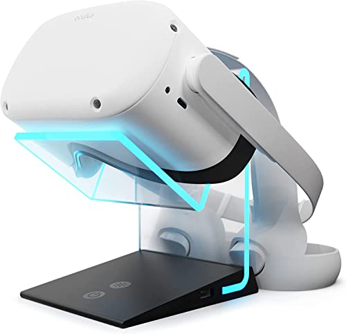 Asterion The Original Universal Illuminated RGB VR Charging Stand for Meta Quest 3 | 2 | 1 | Pro, Oculus, Vision Pro, HTC, Rift-s, PSVR, Index All VR Headsets | Black Aura v1.0