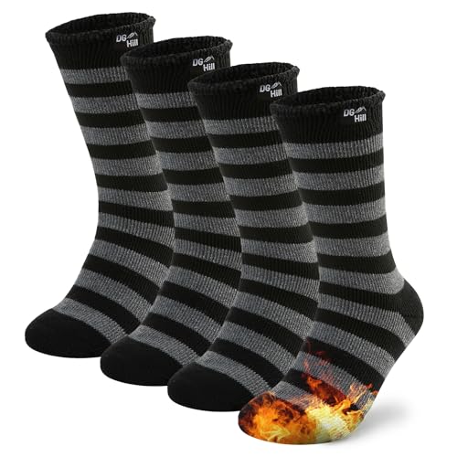 DG Hill Winter Thermal Socks - Warm Socks for Men Women Cold Weather Insulated Sock - Heated Socks Thick Snow Sock 2 or 4 pk