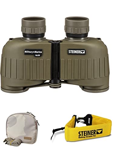 Steiner Binoculars Steiner 8x30 Military Marine Binoculars + Float Strap & Premium Camo Case