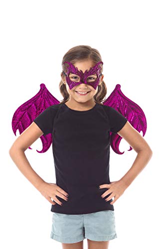 Little Adventures Reversible Dragon Mask and Wing Sets for Boys & Girls - Pink/Magenta