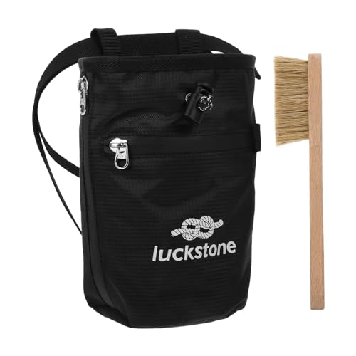 OEIPSMK 1 Set Chalk Bag for Rock Climbing with Brush Bouldering Chalk Holder Bag Bucket Mountaineering Powder Storage Bag for Gym Lifting Gymnastics