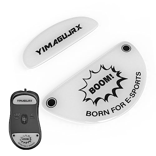 YIMAGUJRX Mouse Feet Glass Mouse Skates,Fastest and Smoothest Mouse Feet/Skates,Fast Start,Precise Positioning,Glass Mouse Feet Pads for Ec (White)