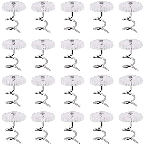 Akstore 60 Pcs Dust Ruffle Pins Bed Skirt Pins Clear Heads Twist Pins for Upholstery, Slipcovers and Bedskirts, Bedskirt Pins (60PCS)