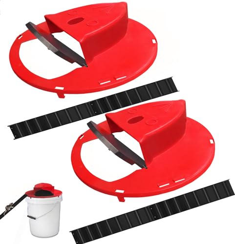 Pack 2 Bucket Lid Mouse Trap, 5 Gallon Bucket Compatible, Mouse Catching Tool, Trap Door Style, Multi Catch, Auto Reset, Indoor Outdoor (Salmon)
