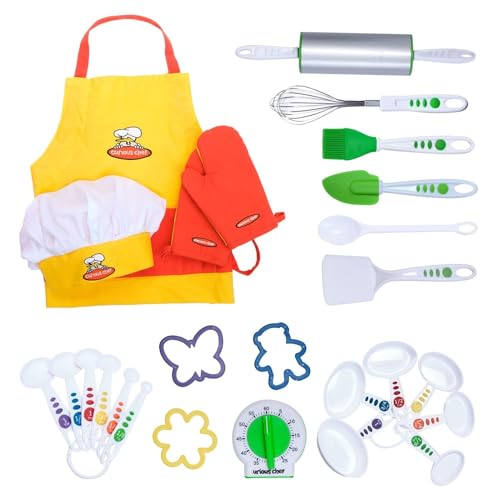 Curious Chef 27-Piece Kitchen Foundation Kit for Kids, includes Real Cooking and Baking Tools, Dishwasher Safe and Made with BPA-Free Plastic
