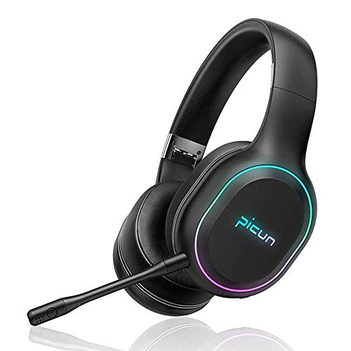 SLuB Bluetooth Headphones Over Ear,2.4GHz Wireless Gaming Headset with Noise Cancelling Detachable Mic,60Hrs Playtime Hi-Fi Ultra-Low Latency Gaming Headphones