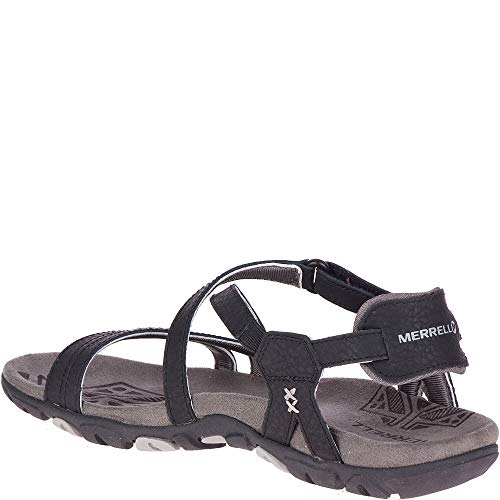 Merrell womens Sandspur Rose Ltr Sandal, Black/Paloma, 7