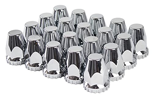 JIUXI ABS Chrome Plastic 33mm Thread-on Standard Lug Nut Covers for Semi Trucks (Pack of 20)