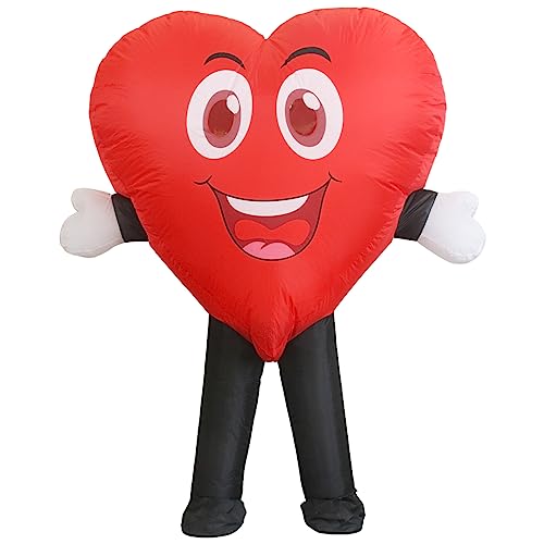 VURPOKSI Red Love Heart Inflatable Costume,Fun Air blow up Mascot Suit Halloween Inflatables Costumes Fancy Dress Cosplay