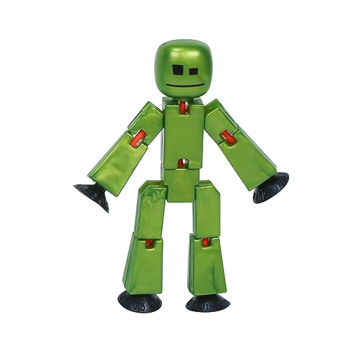 Zing StikBot Single Pack - Includes 1 StikBot - Collectible Action Figures and Accessories, Stop Motion Animation, Ages 4 and Up (Metal Olive)