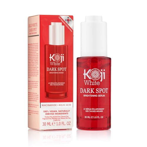 Koji White Dark Spot Brightening Serum For Face with Kojic Acid, Niacinamide, 8X Hyaluronic Acid from Korean for Face Moisturizer, Hydrating, Nourishing - Uneven Skin Tone, Vegan 1 Fl.Oz