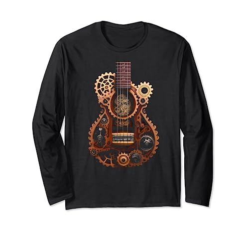 Funny Ukulele music instrument Graphic steampunk Long Sleeve T-Shirt