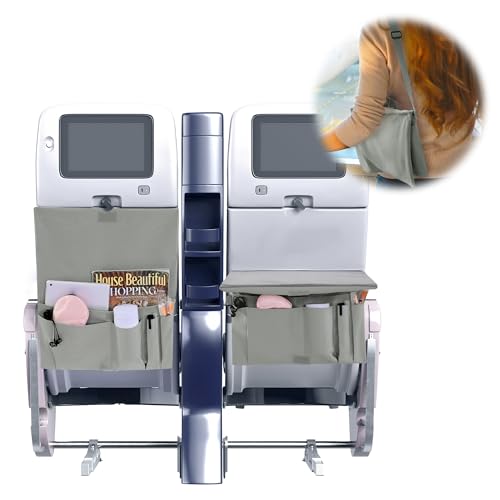 BALAPET Airplane Pocket Organizer with Tray Table Cover Foldable In Flight Seat Back Organizer Bag Hand-carry or cross-body carry Seat Back Organizer & Storage for Personal Items
