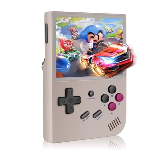 Anbernic RG35XX Handheld Game Console Retro Games Consoles with 3.5 Inch IPS Screen 64G TF Card 5474 Classic Games 2100mAh Battery Support Linux and Garlic Dual Stylem, HDMI and TV Output Gray