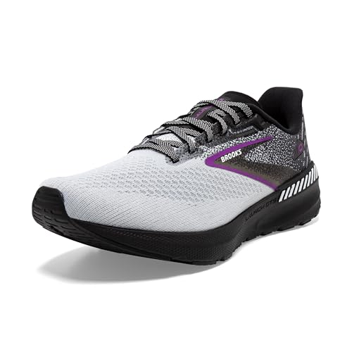 Brooks Women’s Launch GTS 10 Supportive Running Shoe - Black/White/Violet - 9.5 Medium