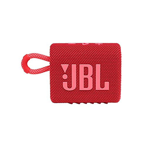 JBL Go 3: Portable Speaker with Bluetooth, Built-in Battery, Waterproof and Dustproof Feature - Red (JBLGO3REDAM) (Renewed)