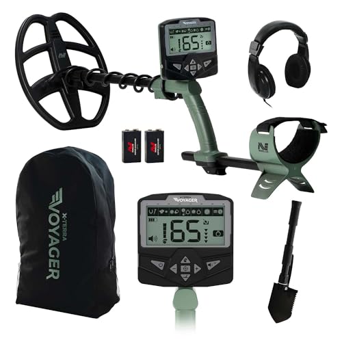 Minelab X-TERRA VOYAGER All-Terrain Pinpointing Adult Metal Detector with Waterproof Coil, 4 Detect Modes, Clear Target ID, Backlit Display (Complete Kit with Headphones, Backpack, Collapsible Digger)