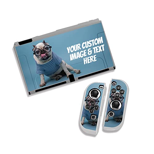 Custom Protective Case For Nintendo Switch OLED Model(2021), Personalized Switch OLED Case from Your Photo / Logo / Art /Text,Make Your Own Customized Soft TPU Cover(Translucent)