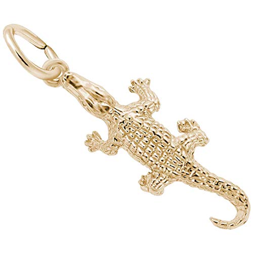 Rembrandt Charms Alligator Charm, Gold Plated Silver