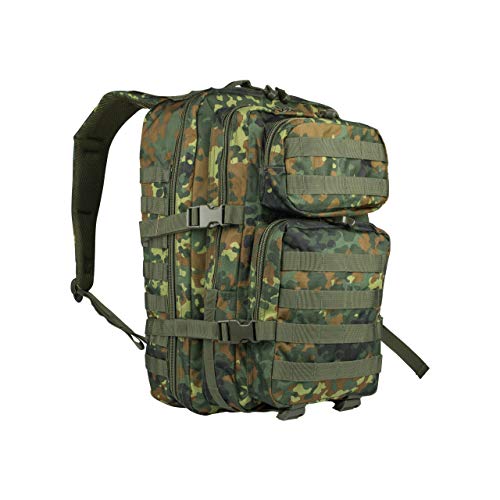 Mil-Tec Military Army Patrol Molle Assault Pack Tactical Combat Rucksack Backpack Bag 36L Flecktarn Camo