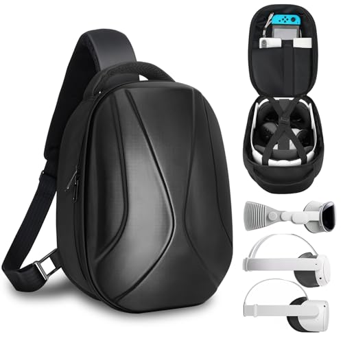 BnLnHOGVR Quest 3 Carrying Case Compitable with Meta Quest 3/Quest 2/Vision Pro VR Headset, Expand Capacity for Elite Head Strap and Controller Accessories, Ultra Unique Design for Comfort Travel