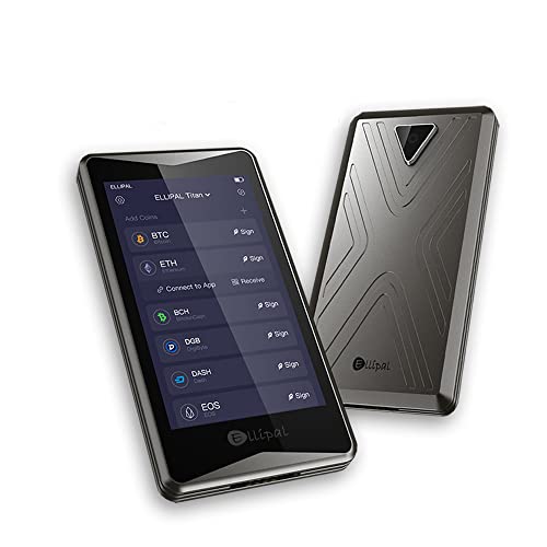 ELLIPAL Cryptocurrency Hardware Wallet - Cold Wallet Titan, Multi-Currency&Token Support, Anti-Disassembly&Tampering, Internet Isolated, Easy Exchange& Trade, Support BTC XRP ETH USDT and More Tokens