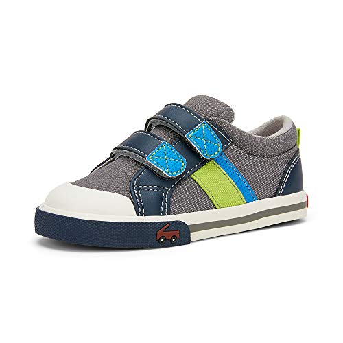 See Kai Run - Russell Sneakers for Kids, Gray/Blue, Toddler 7