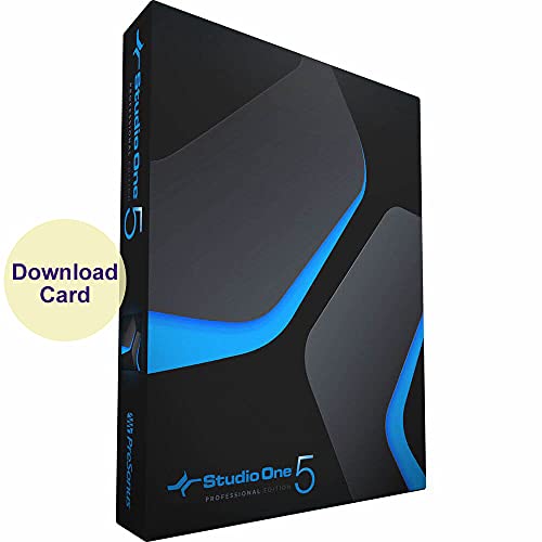 Presonus Studio One 5 Professional DAW Software with Unlimited Tracks, Plug-in Suite, Pitch Correction, Amp Modeling, and Mastering Tools - Download Card