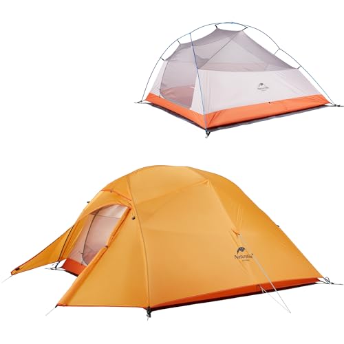 Naturehike Cloud-Up 3 Person Lightweight Backpacking Tent with Footprint - 3 Season Free Standing Dome Camping Hiking Waterproof Backpack Tents