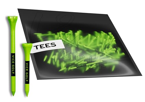 VICE Golf Tees | Neon Lime | 60 Driver Tees & 15 Short Tees