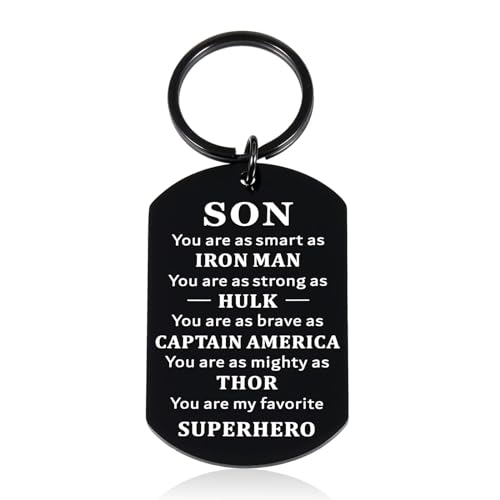 Delujouberst Son Christmas Gifts Keychain Stocking Stuffer for Teen Boys Gift Ideas for Son Valentines Day Gift for Him Stepson Birthday Gift for Men Xmas Gifts for Son Kid Godson Graduation Gift
