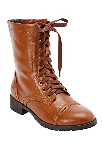 Comfortview Wide Width Britta Boot | Mid Calf | Women's Winter Shoes - 8 M, Cognac Brown