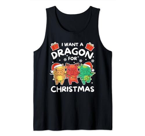 I Want A Dragon For Christmas Cute Dragon Tank Top